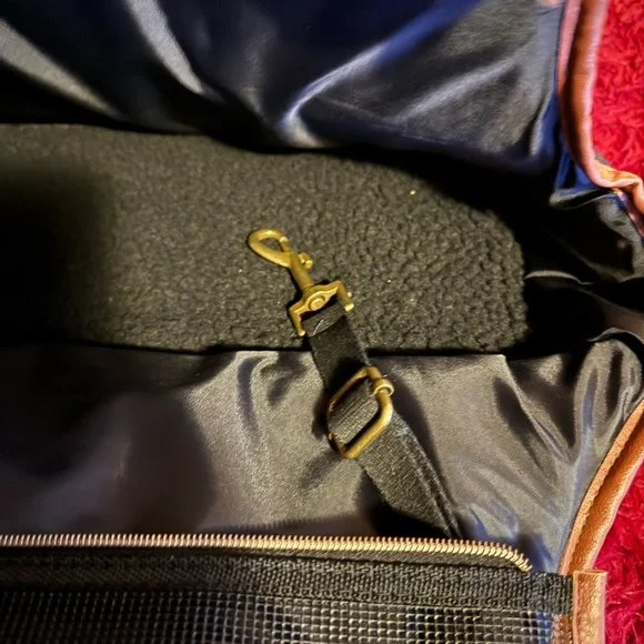 adorable doggy tote, comfortable cushion inside mash top with a leash attachment - Picture 6 of 7